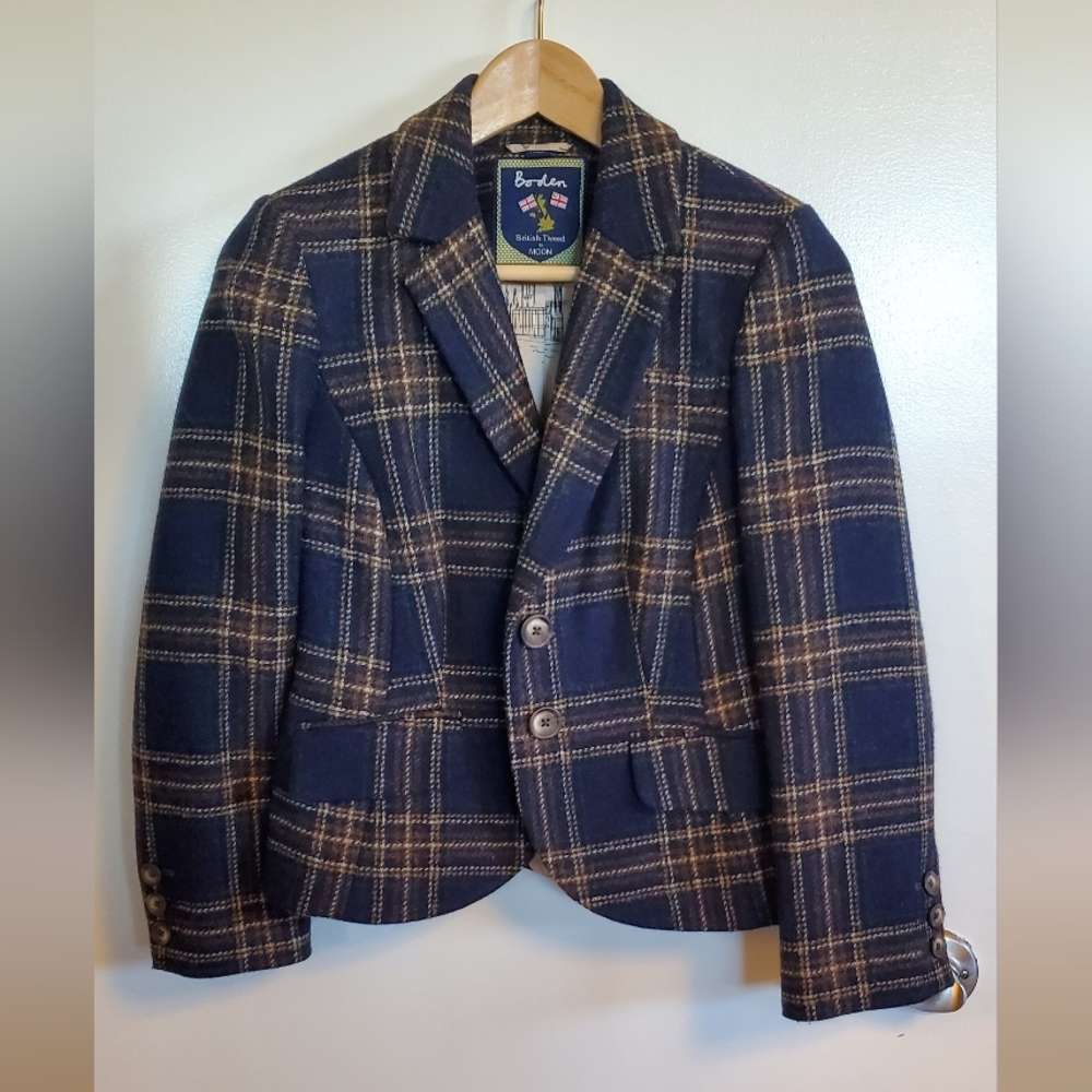 Boden wool navy tweed blazer - petite size 6